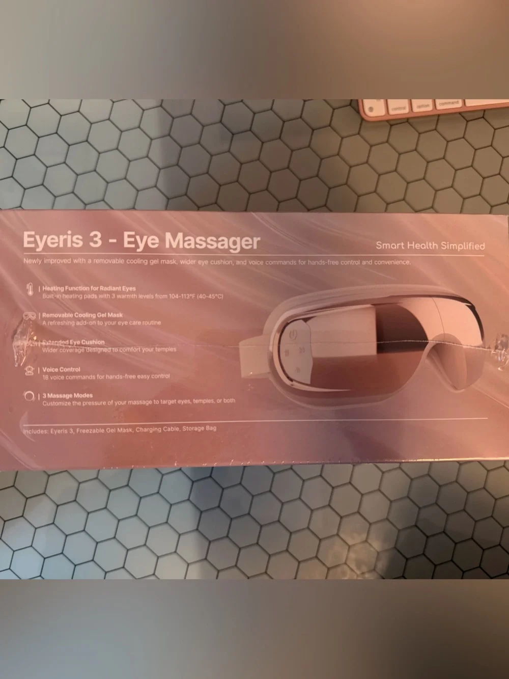 Rose Gold VR Headset Eye Massager - Lightweight Relaxation Device